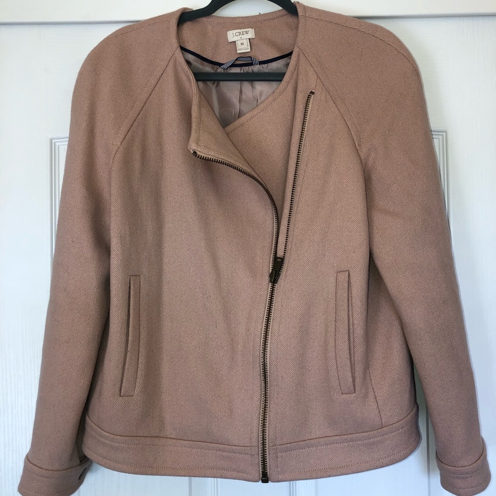 JCrew size 10 light pink/beige Moto jacket